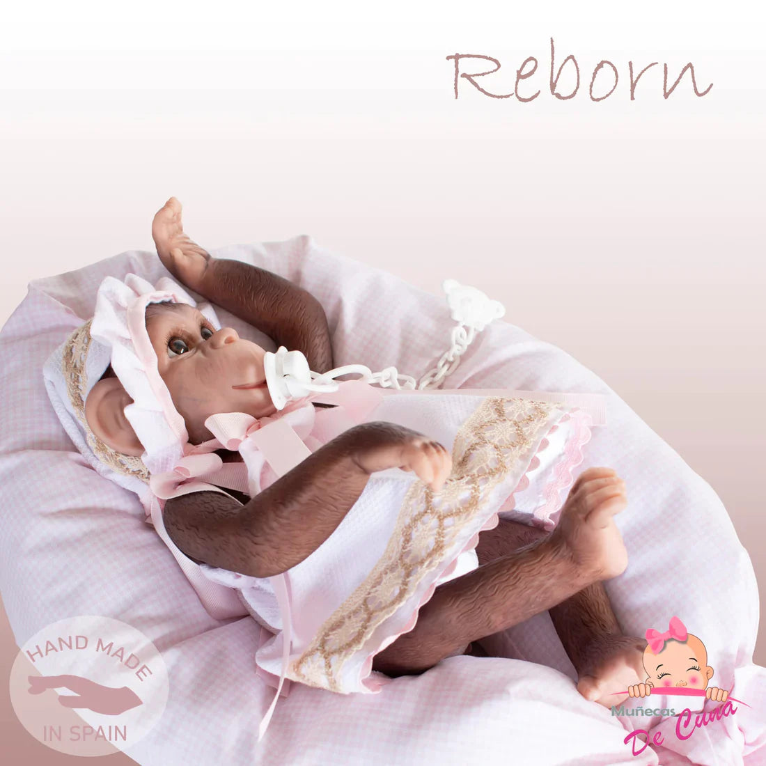 38cm Bella Reborn Monkey – Glam Pink Spanish Outfit