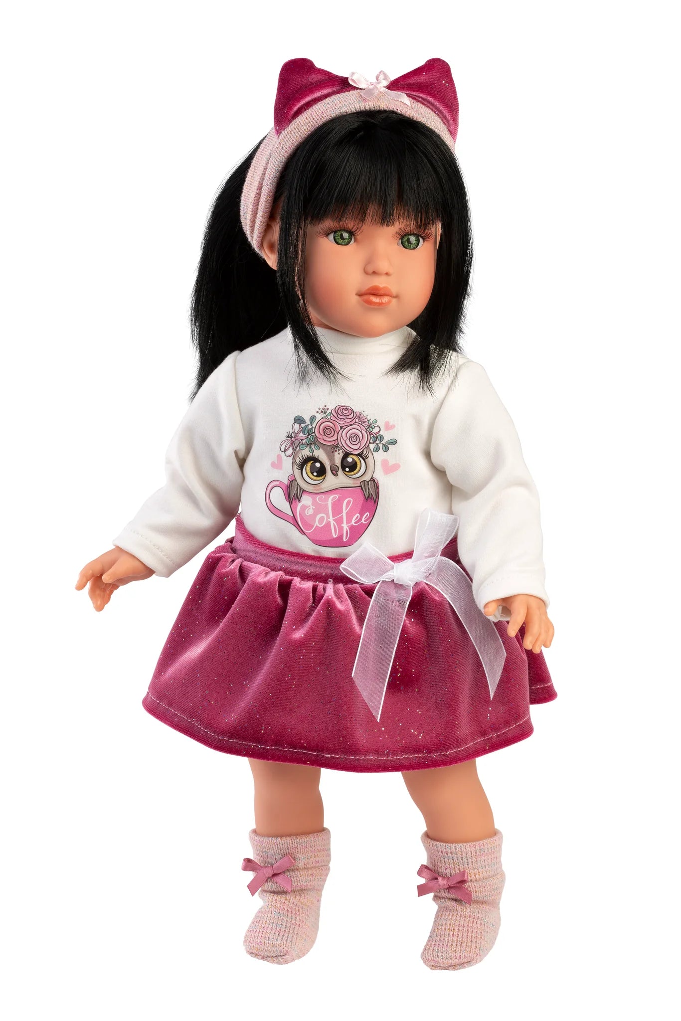 Greta Fashion Doll – 40cm Soft-Body Doll with Hairband & Dress