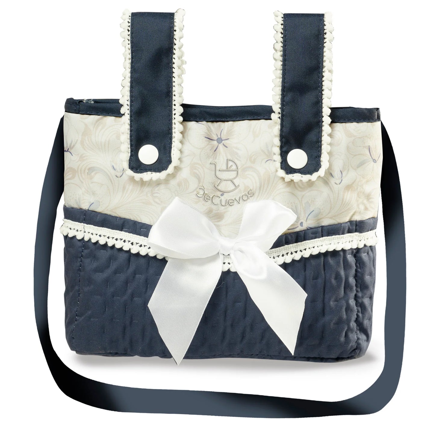 Luxury Folding Doll Pram with Parasol – Classic Navy by DeCuevas
