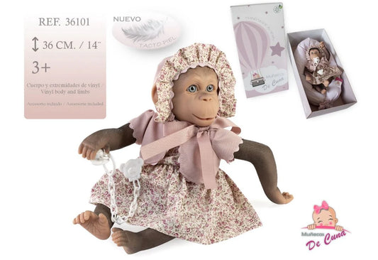 36cm Lola Silicone Monkey Doll in Spanish Style Dress