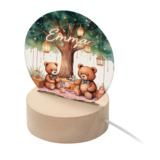 Personalised LED Night Light – Teddy Bear Picnic Design