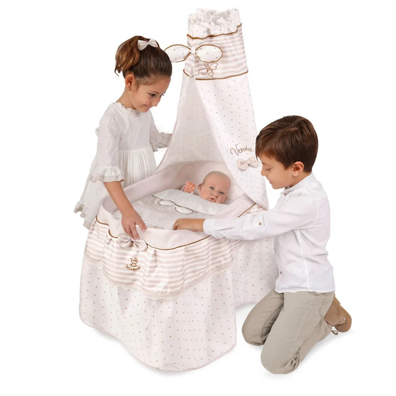 Luxury Doll Crib with Canopy – Verona Collection by DeCuevas