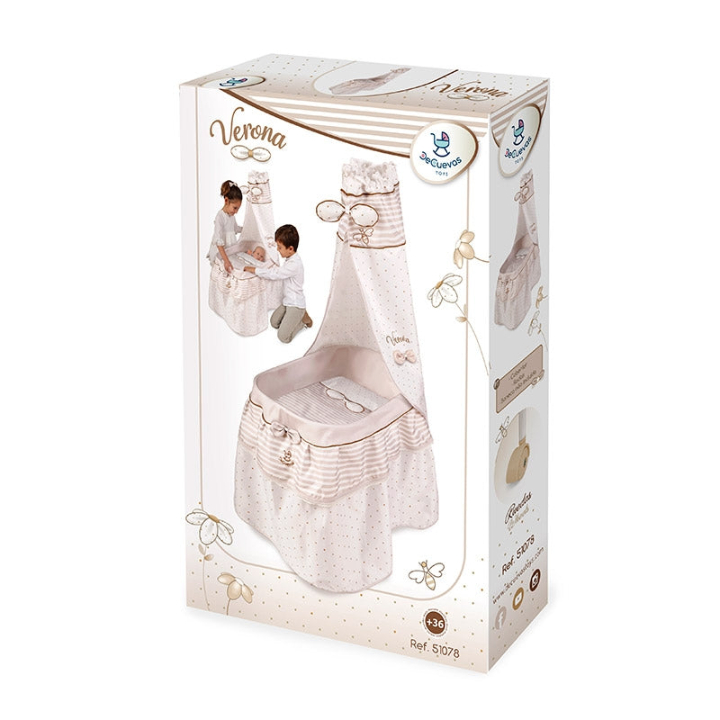 Luxury Doll Crib with Canopy – Verona Collection by DeCuevas